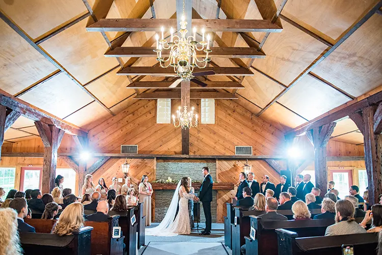 Wedding ceremony inside the chapel