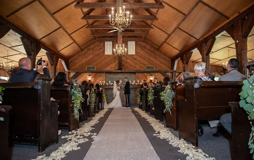 Wedding ceremony in the chapel at Aqua Turf
